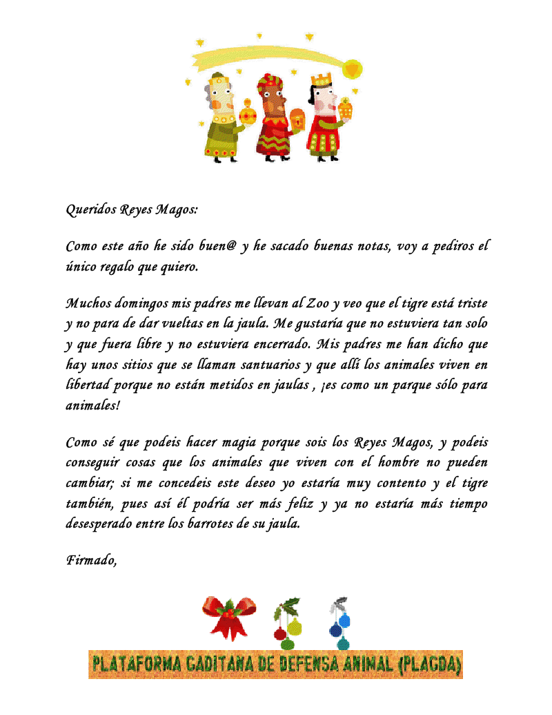 Carta a los Reyes Magos | Plagda Infantil