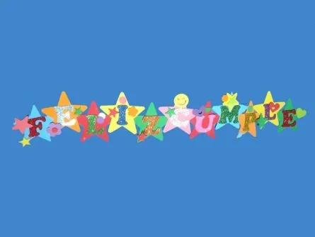 cartel goma eva estrellas feliz cumple multicolor unisex con ...
