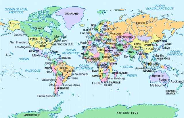 Cartograf.fr : Carte du monde : Carte du monde avec pays Cartograf.fr : Carte du monde : Carte du monde avec pays