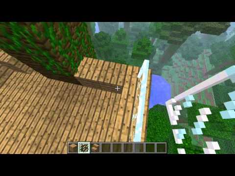como hacer una casa del arbol en minecraft (selva) - YouTube