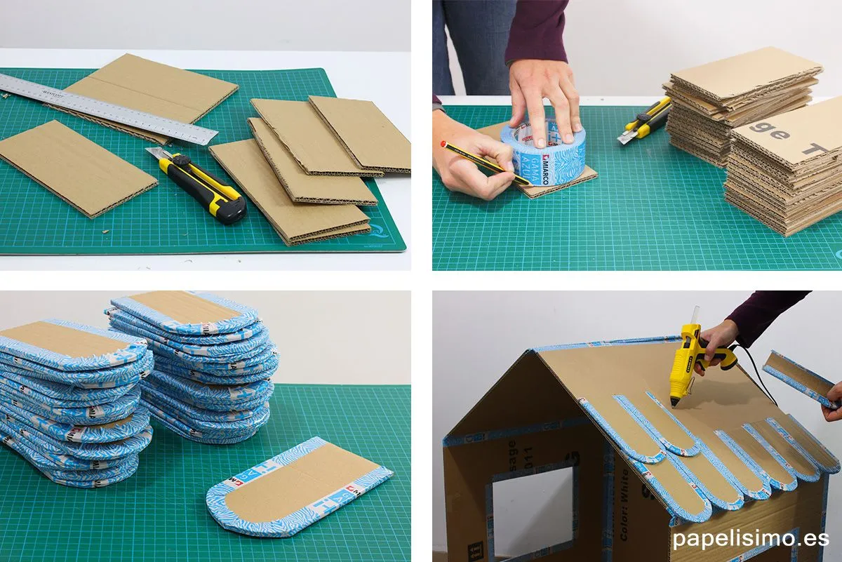 Cómo hacer casa de cartón para niños (Plegable) | Papelisimo