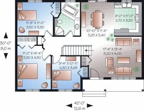 Casa De Tres Dormitorios | Planos de Casas