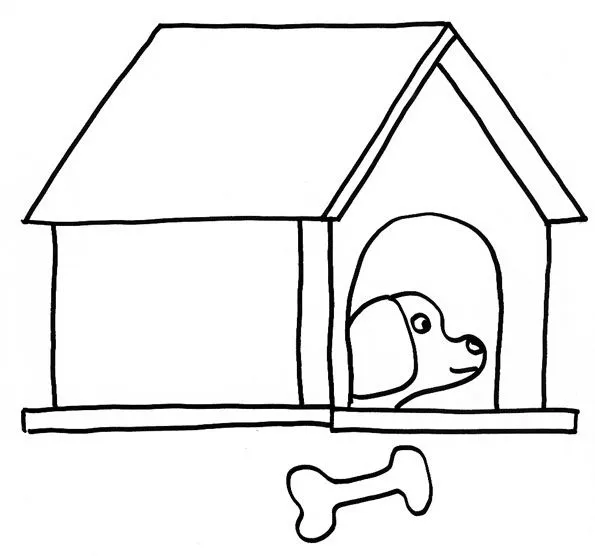 Una casa de perro para colorear - Imagui