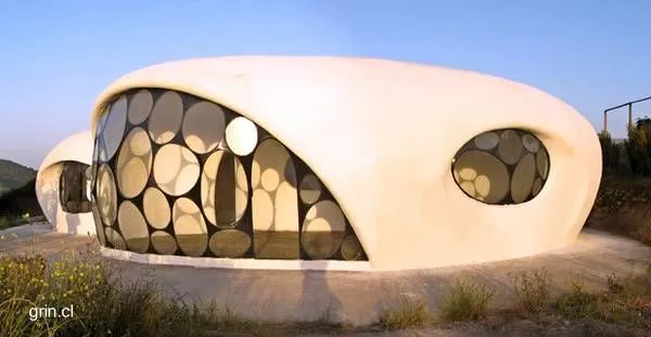 Casa redonda de diseño orgánico en Chile.