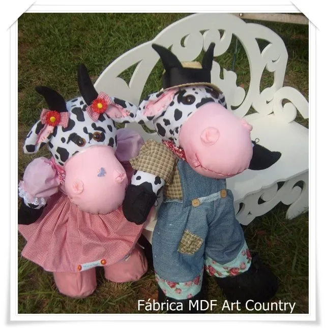 Casal vaca e Boi de tecido | Fábrica MDF Art Country by Klazzoli ...