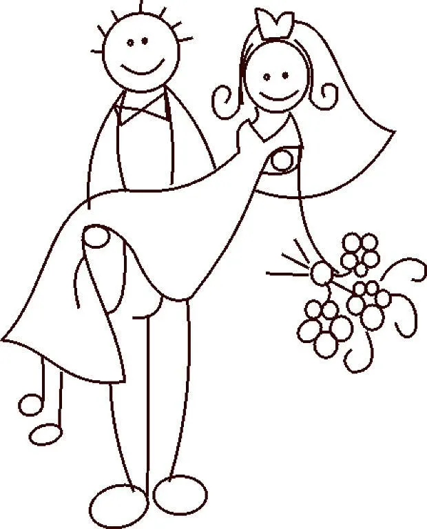 Casamiento novios dibujos - Imagui
