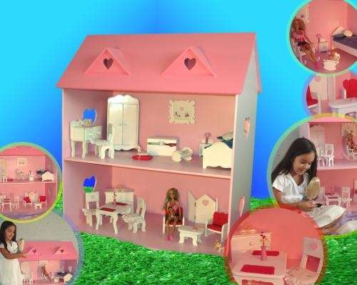 Casas de madera laqueada para muñecas barbie laqueadas - Capital ...
