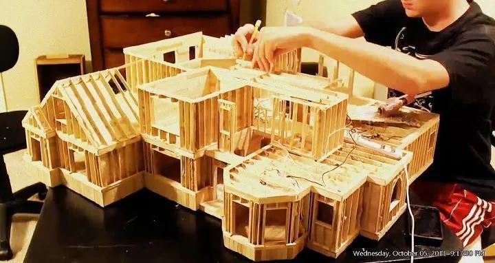 Imagenes de casas hechas en palitos de paleta - Imagui