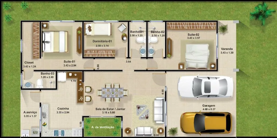 Casas de un piso y tres dormitorios | Construye Hogar