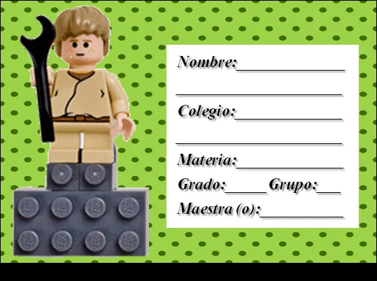 Casita Curacao: Etiquetas para cuadernos de Legos