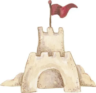 castillo de arena decorado con banderas dibujos de castillos de