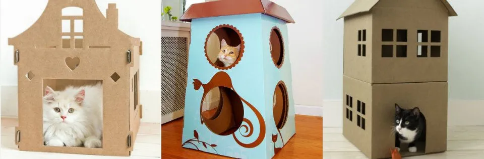 Castillos de cartón - Escondites de lujo para gatos