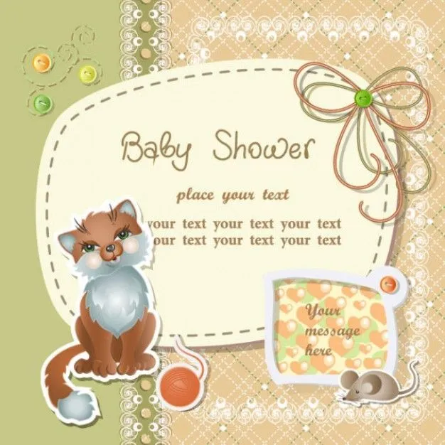 cat on baby shower scrapbook card 34 54555 De baby shower descarga ...