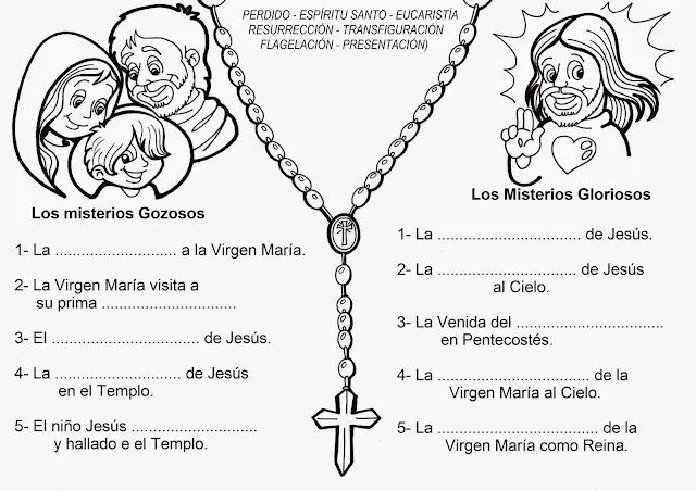 La Catequesis: Recursos Catequesis Santo Rosario para Colorear ...