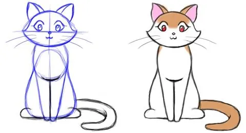 Dibujo de un gato facil de dibujar - Imagui