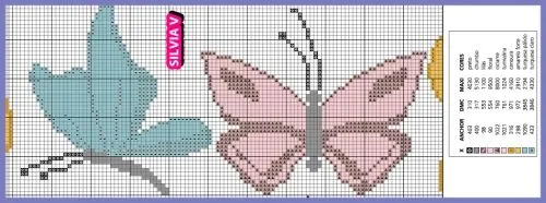 Cenefas de mariposas en punto de cruz patrones - Imagui