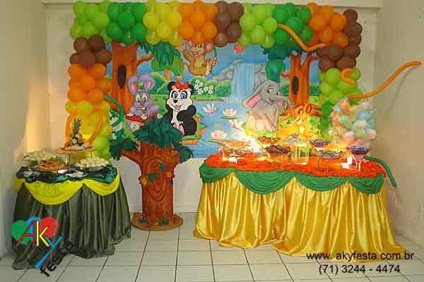 Decoración para fiestas infantiles animales de la selva - Imagui