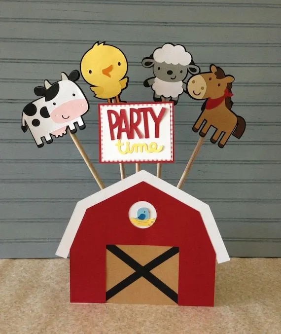 Farm Animals Birthday Centerpiece por NoOneLikeYou en Etsy