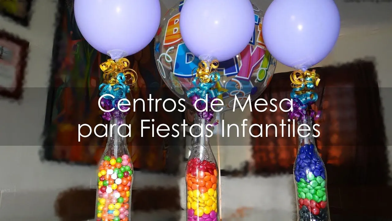 Centro de Mesa para Fiestas Infantiles - Botellas Recicladas - YouTube