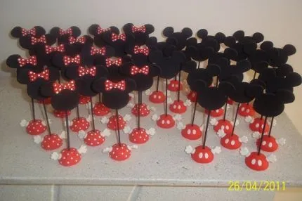 Arreglos de mesa de Mickey y Minnie - Imagui