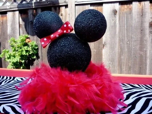 Centro de mesa de Minnie Mouse para baby shower | decoración para ...