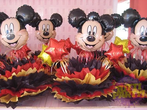 Centros de mesa con dulces de Mickey Mouse - Imagui