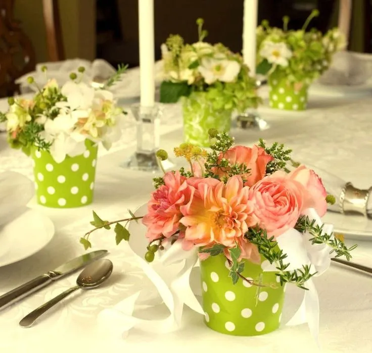 Centros de mesa con flores | Baby shower | Pinterest