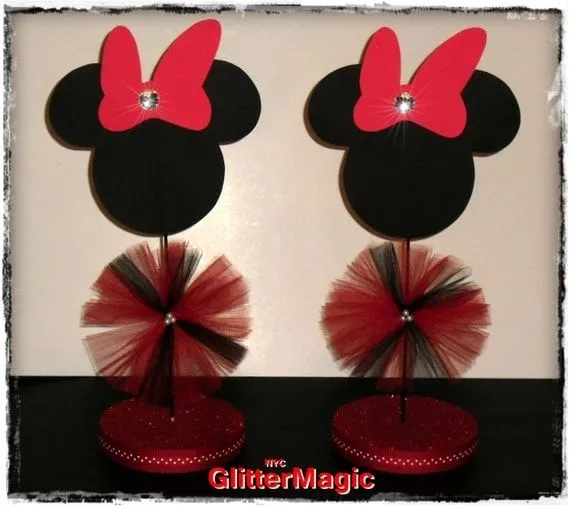 Centros de mesa de Minnie Mouse roja - Imagui