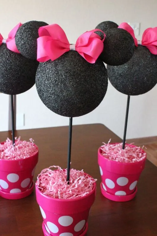 centros de mesa Minnie Mouse rosa | fiesta renata | Pinterest ...