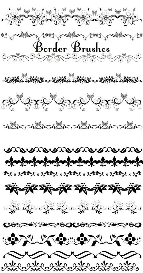 Cepillos de Bordes elegantes para photoshop - Cute & Girly Cepillos de Bordes elegantes para photoshop - Cute & Girly