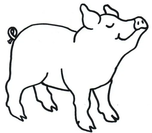 Dibujo de Cerdo. Dibujo para colorear de Cerdo. Dibujos infantiles ...