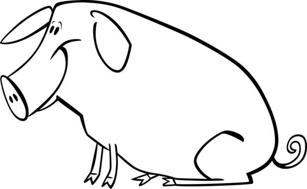 Cerdo de dibujos animados para colorear página — Vector stock ...