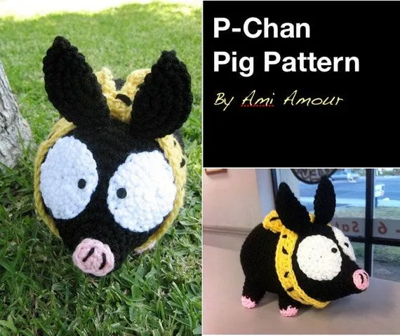 Cerdo de Pchan patrón ganchillo Amigurumi por amiamour en Etsy