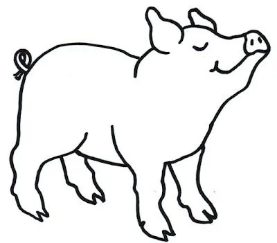 Imagenes para colorear: Dibujo de un cerdo para colorear