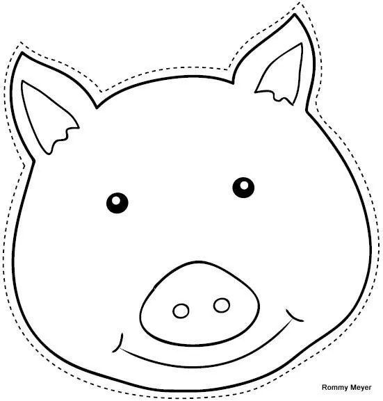 Colorear cara cerdo - Imagui