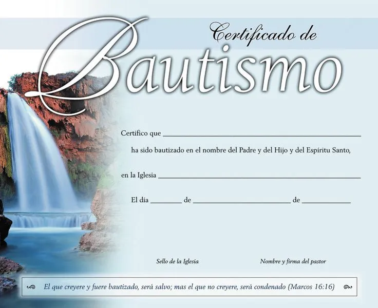 Certificado de bautismo para imprimir - Imagui