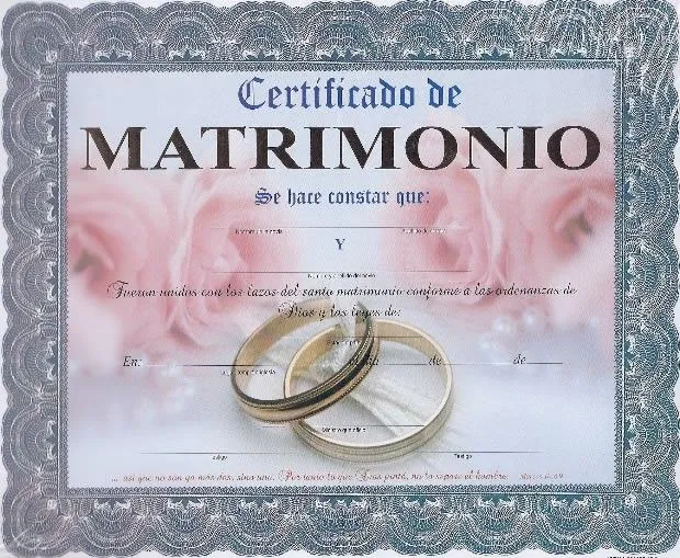 Certificado de matrimonio iglesia - Imagui