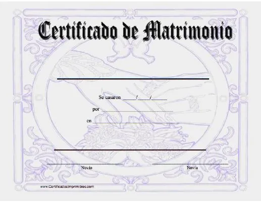 Certificado De Matrimonio en Pinterest | Licencia De Matrimonio ...