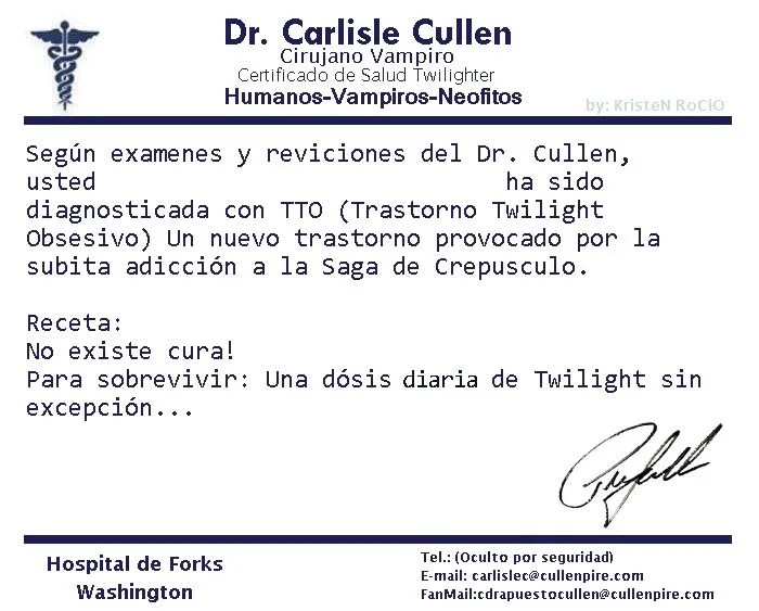 Certificado de Salud TWILIGHT by RoohEditions on deviantART Certificado de Salud TWILIGHT by RoohEditions on deviantART