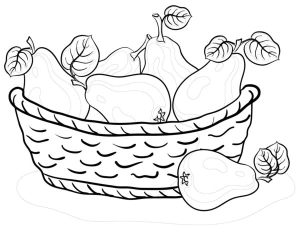 La cesta con las peras, los contornos — Foto stock © oksanaok #5643441