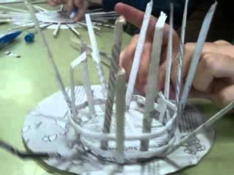 Cómo hacer cestas con papel de periódico - YouTube