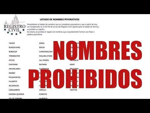 El Chacalero: 50 nombres prohibidos en Sonora - YouTube