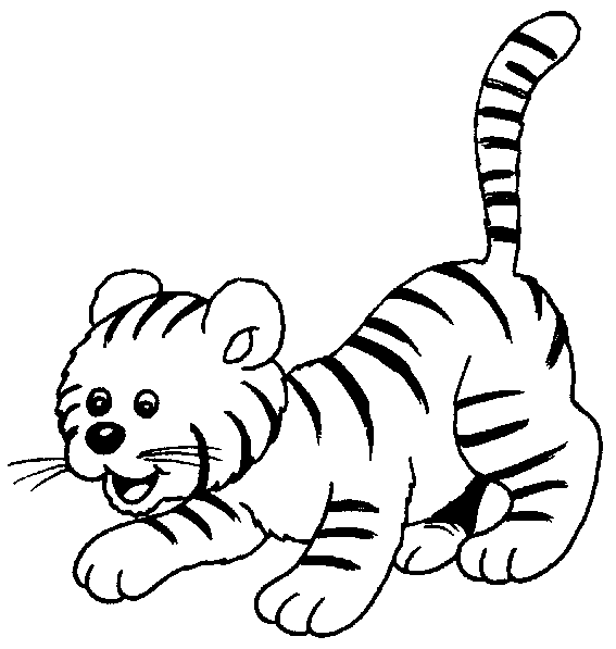 Tigre jugando para colorear - Imagui