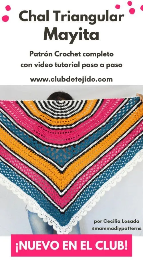 Chal Mayita de todos los colores a Ganchillo - Patrones de Crochet