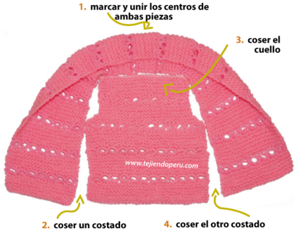 chaleco tejido en dos agujas en punto peruano | Crochet ...