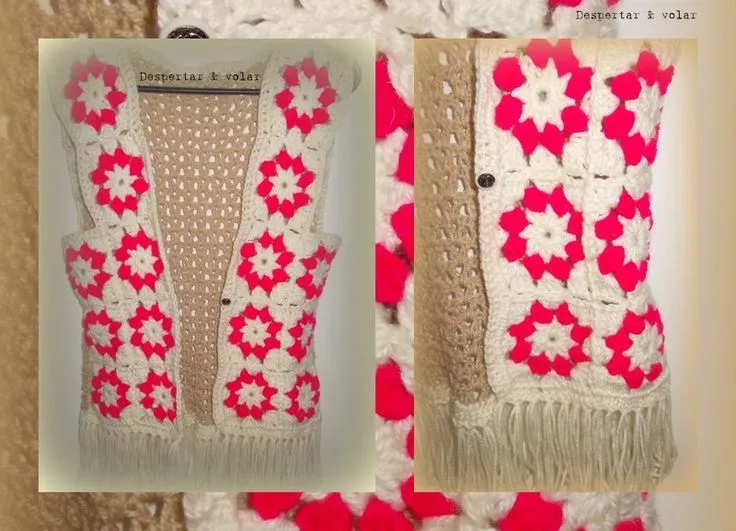 chaleco tejido al crochet + flecos | Crochet Chalecos | Pinterest ...