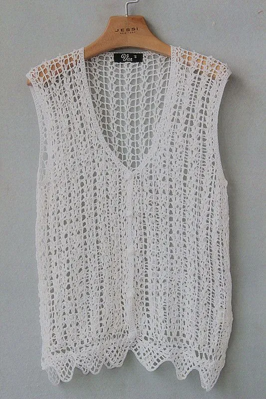Patrones de chalecos largos en crochet - Imagui