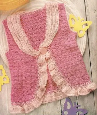 Chalecos tejidos a crochet para niña - Imagui