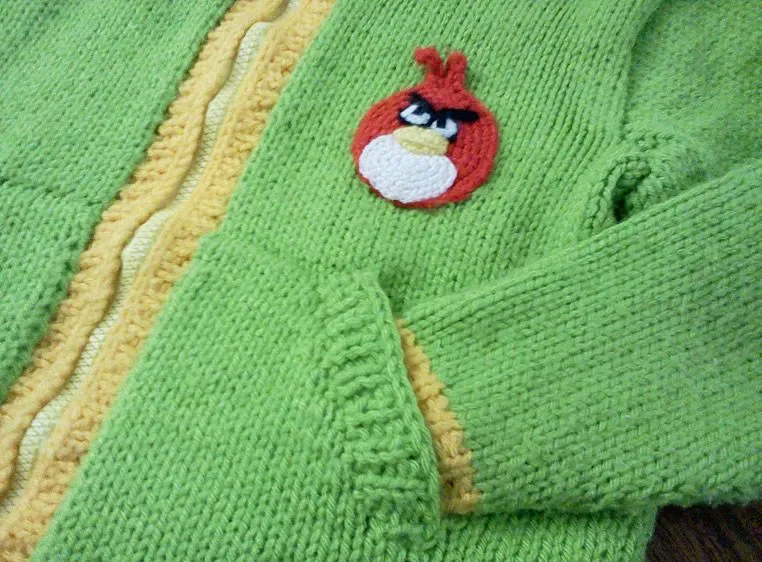 Chaleco Angry Birds verde tejido a Palillo | Tejedorita Chaleco Angry Birds verde tejido a Palillo | Tejedorita