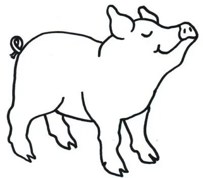 Dibujo de Cerdo. Dibujo para colorear de Cerdo. Dibujos infantiles de ...